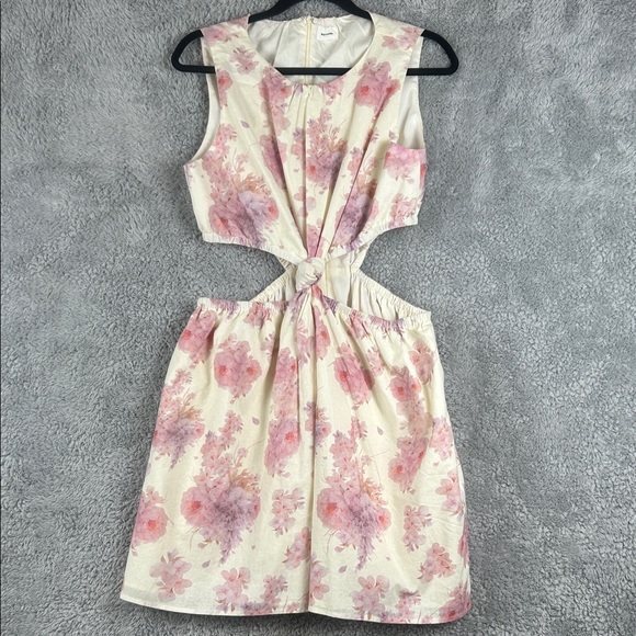 AUREUM Floral Knot Cut-Out Mini Sleeveless Dress Women’s Size L
